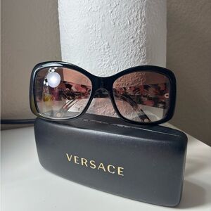 Versace Black Frame Sunglasses with Brown Gradient Lenses